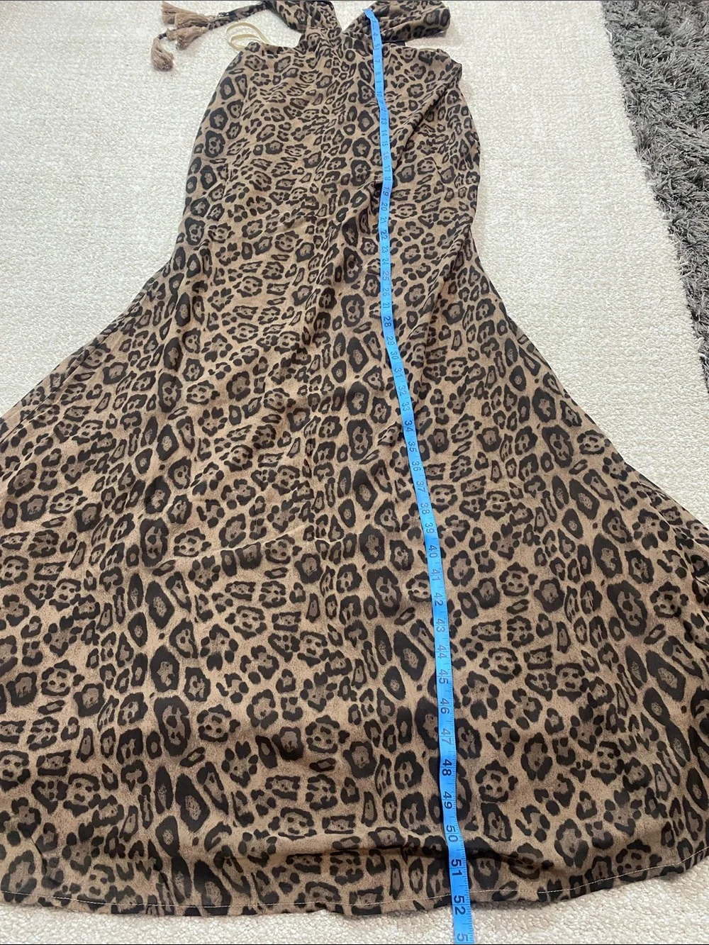 Fashion Nova Leopard Print Halter Cutout Maxi Dress - Brown Size S
